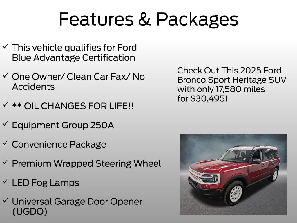 Certified 2025 Ford Bronco Sport Heritage SUV
