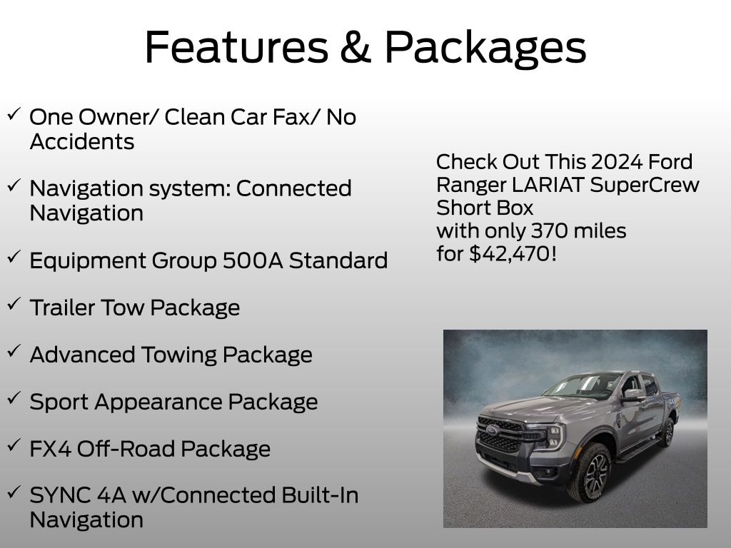 Certified 2024 Ford Ranger Lariat Truck