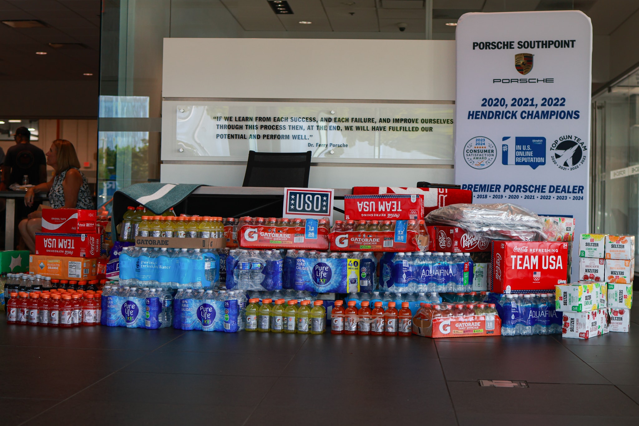 Porsche First Saturday and USO RDU Donation Drive