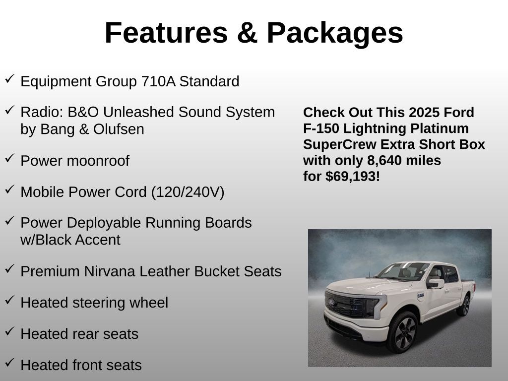 Certified 2025 Ford F-150 Lightning Platinum Truck