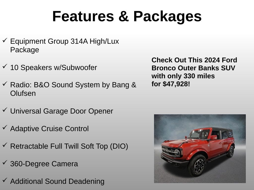 Certified 2024 Ford Bronco Outer Banks SUV