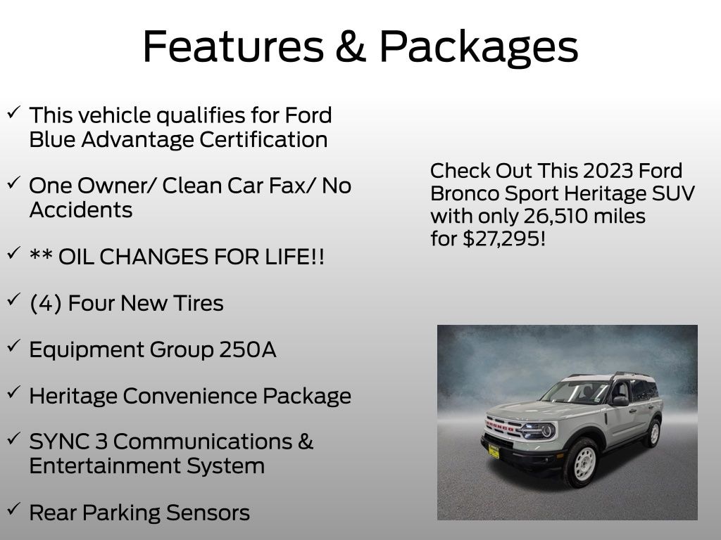 Certified 2023 Ford Bronco Sport Heritage SUV