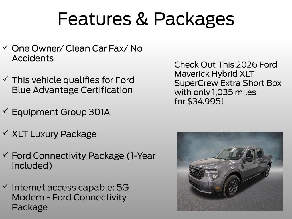 Certified 2026 Ford Maverick XLT Truck
