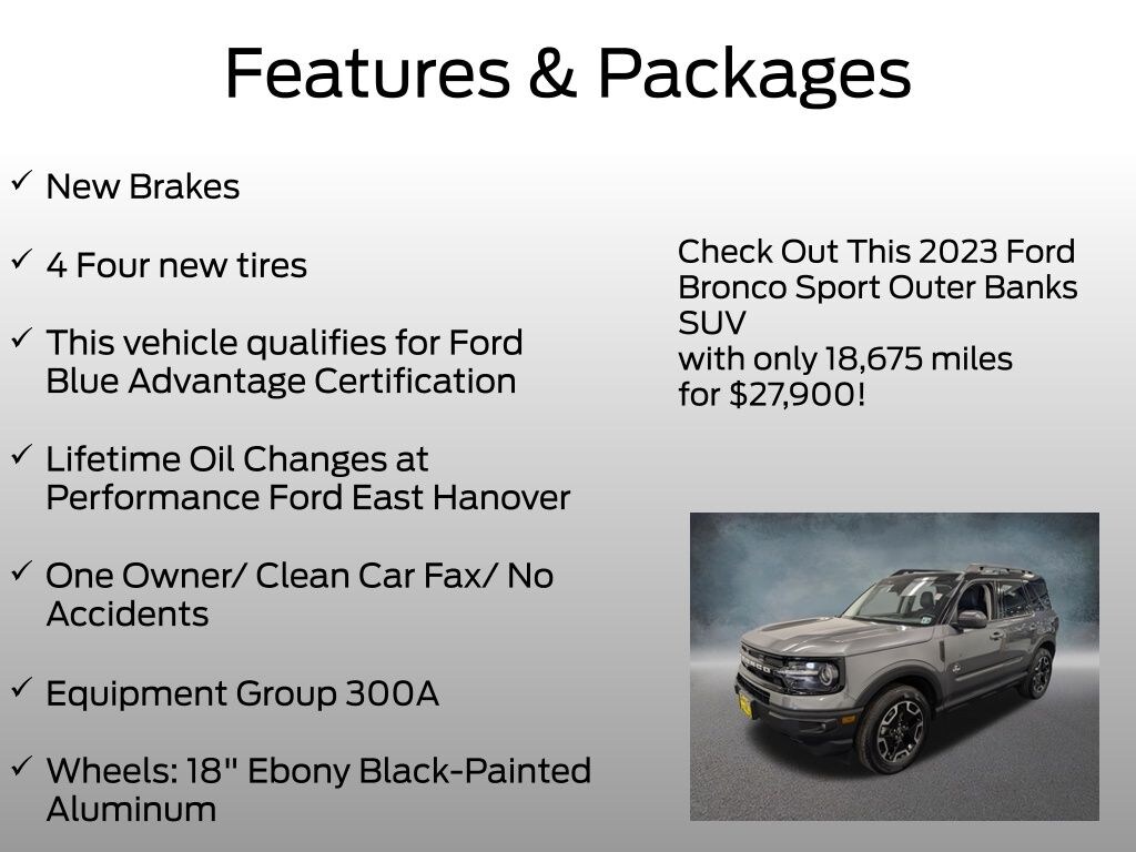 Certified 2023 Ford Bronco Sport Outer Banks SUV