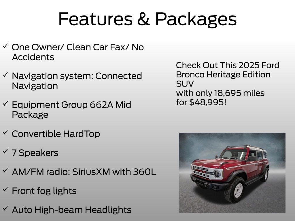 Certified 2025 Ford Bronco Heritage Edition SUV