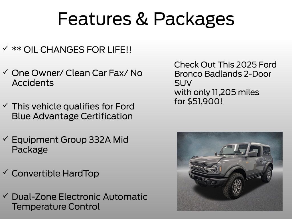 Certified 2025 Ford Bronco Badlands SUV