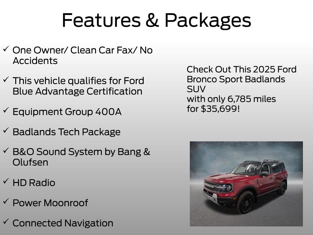 Certified 2025 Ford Bronco Sport Badlands SUV