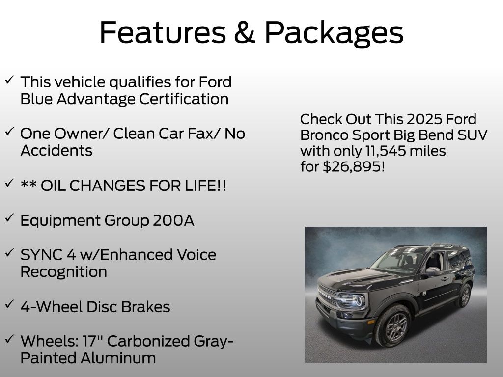 Certified 2025 Ford Bronco Sport Big Bend SUV
