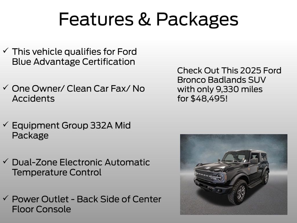 Certified 2025 Ford Bronco Badlands SUV