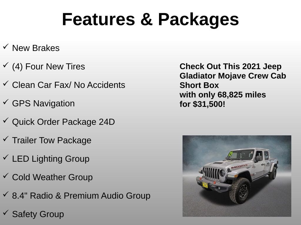 Used 2021 Jeep Gladiator Mojave Truck