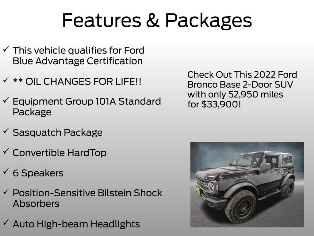 Certified 2022 Ford Bronco Base SUV