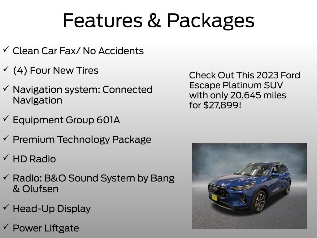 Certified 2023 Ford Escape Platinum SUV