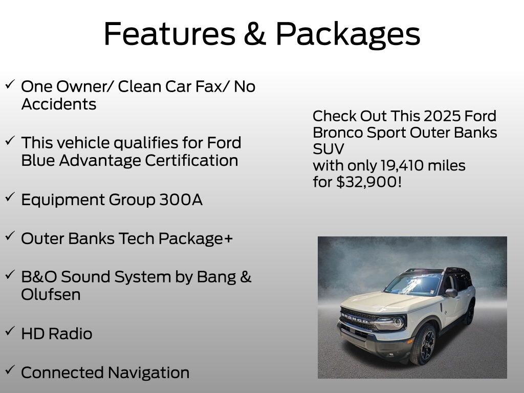 Certified 2025 Ford Bronco Sport Outer Banks SUV