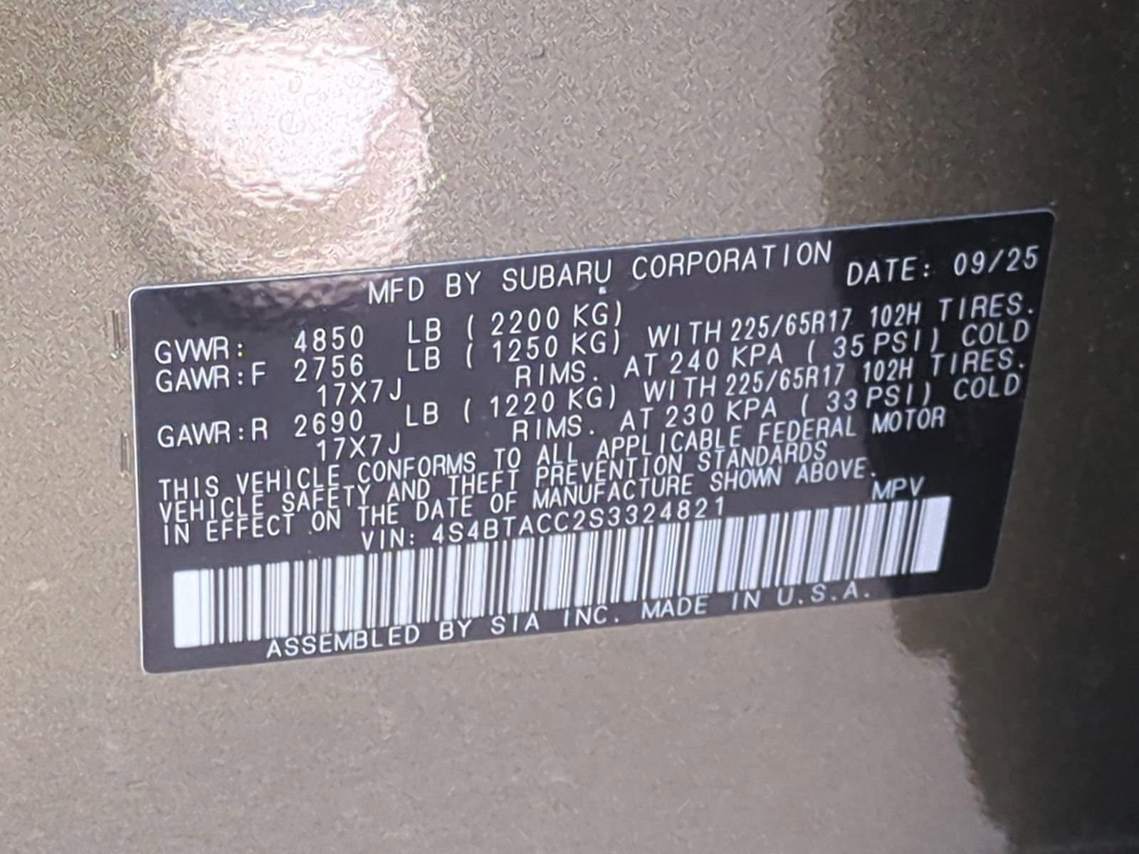 2025 Subaru Outback 33