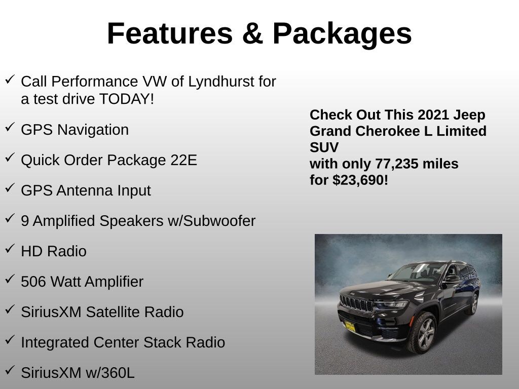 Used 2021 Jeep Grand Cherokee L Limited SUV