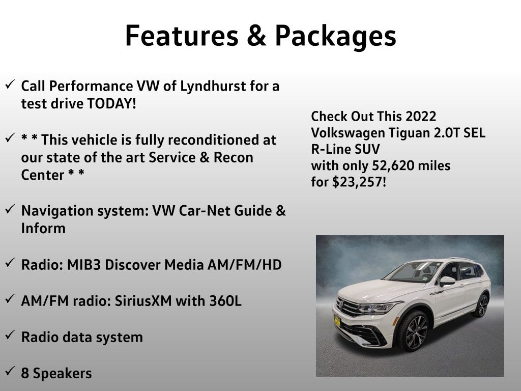 Used 2022 Volkswagen Tiguan 2.0T SEL R-Line SUV