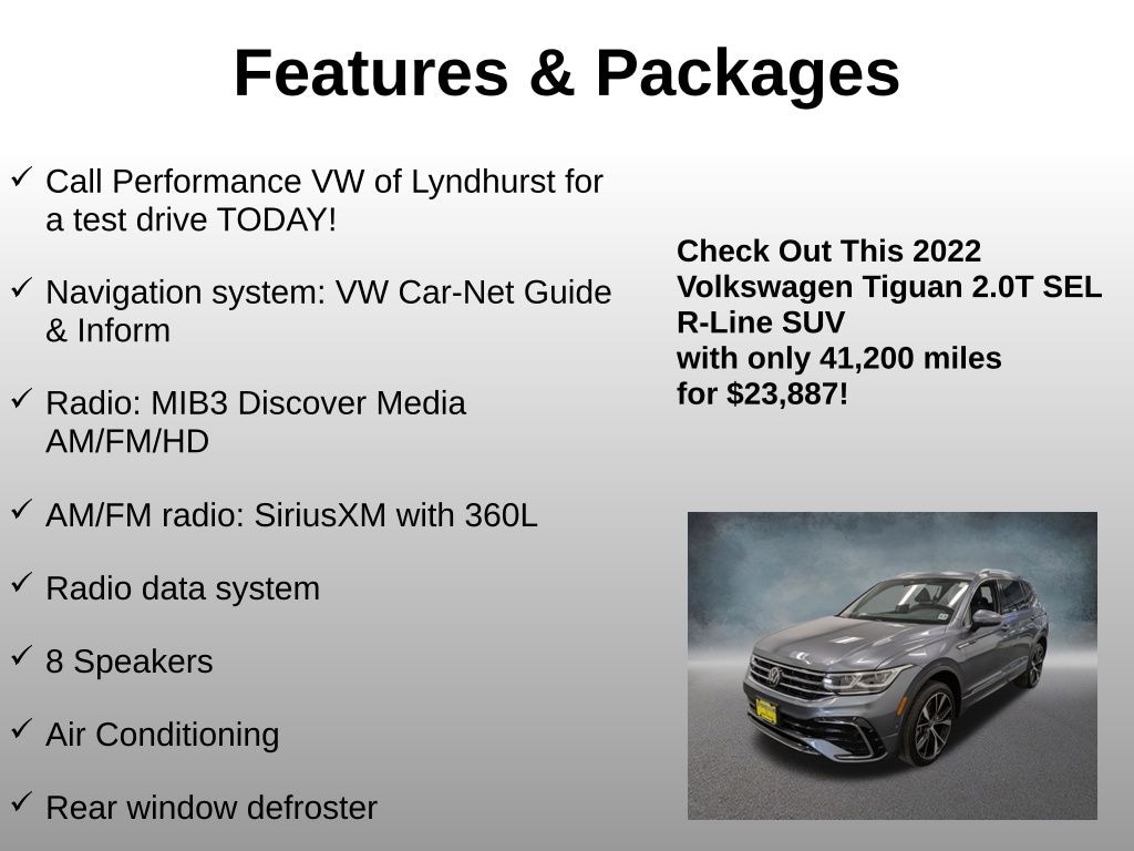 Used 2022 Volkswagen Tiguan 2.0T SEL R-Line SUV