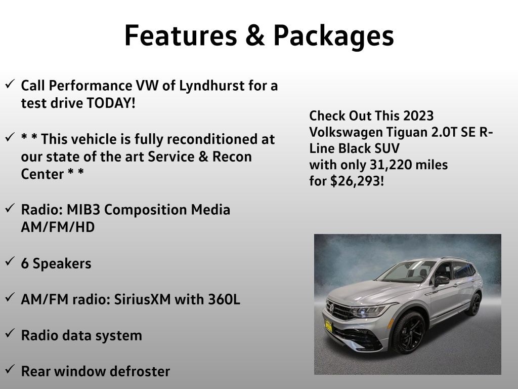 Used 2023 Volkswagen Tiguan 2.0T SE R-Line Black SUV
