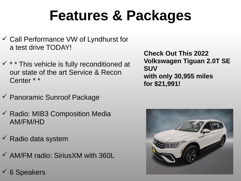 Used 2022 Volkswagen Tiguan 2.0T SE SUV