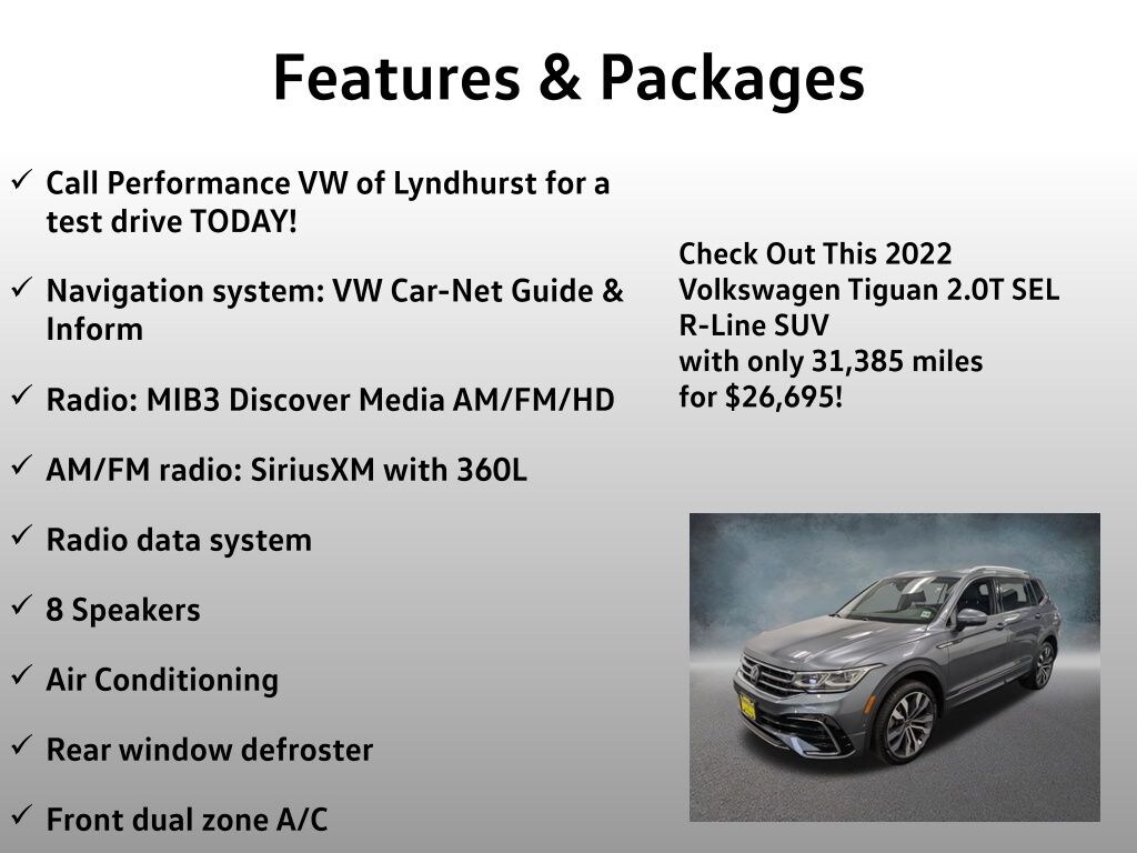 Used 2022 Volkswagen Tiguan 2.0T SEL R-Line SUV