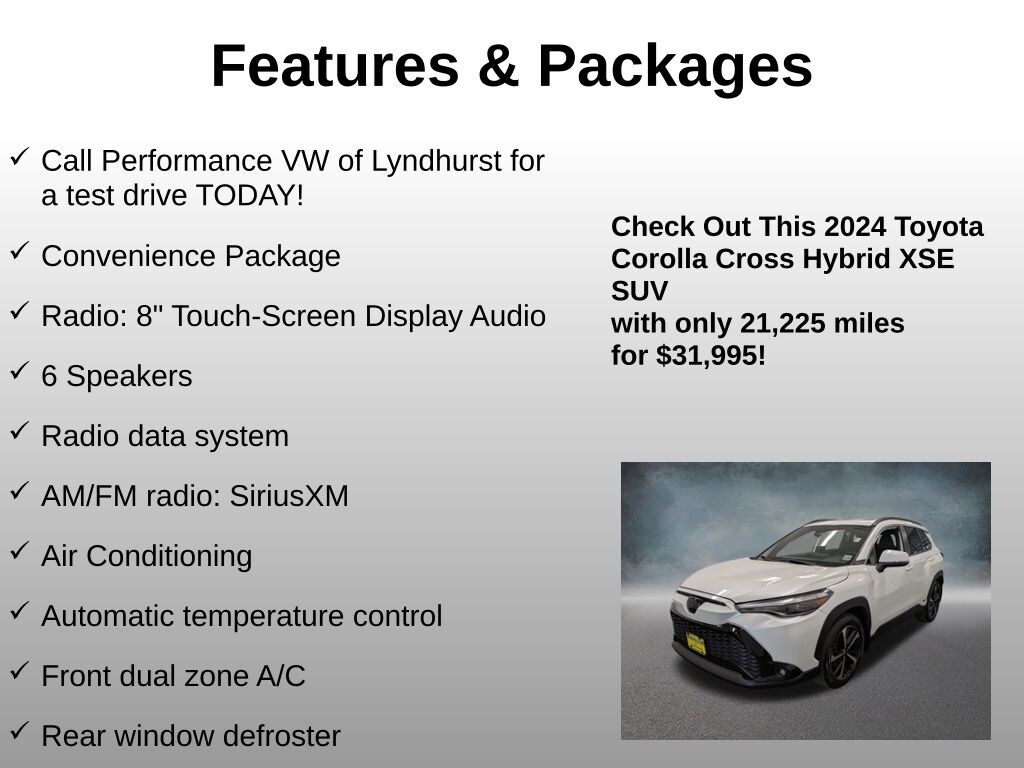 Used 2024 Toyota Corolla Cross Hybrid XSE SUV