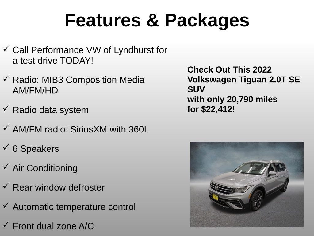 Used 2022 Volkswagen Tiguan 2.0T SE SUV