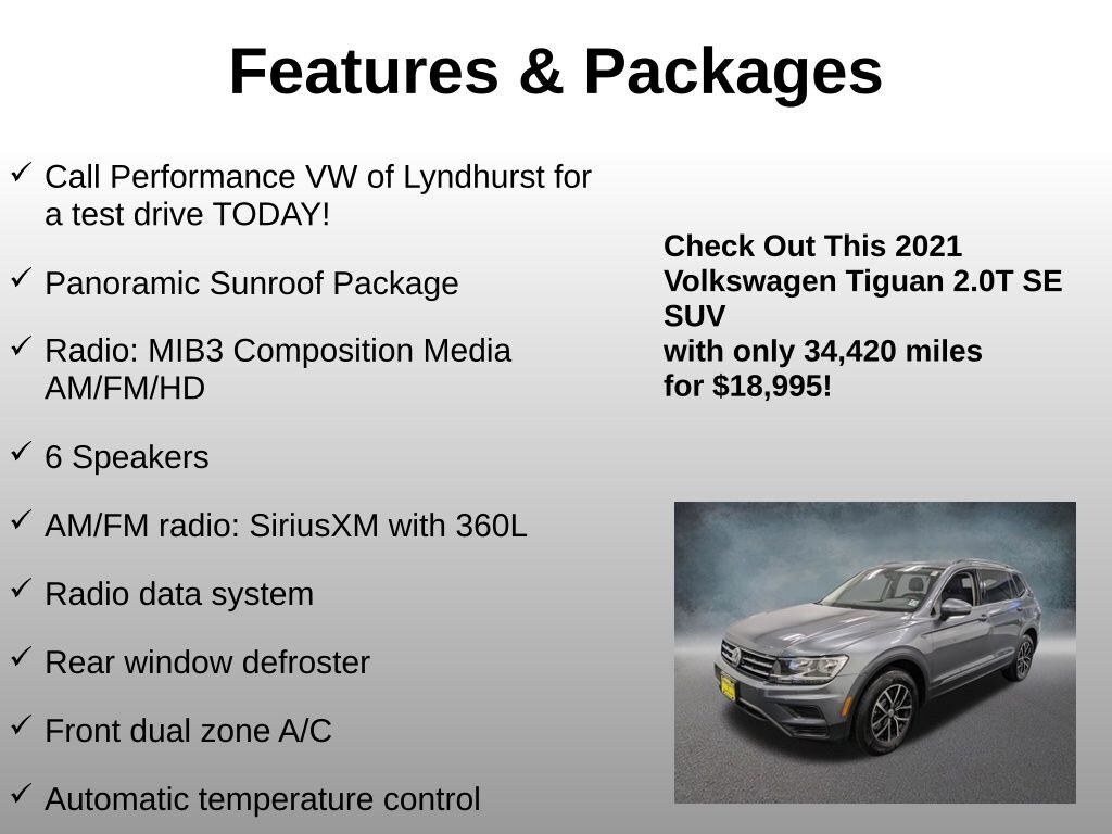 Used 2021 Volkswagen Tiguan 2.0T SE SUV