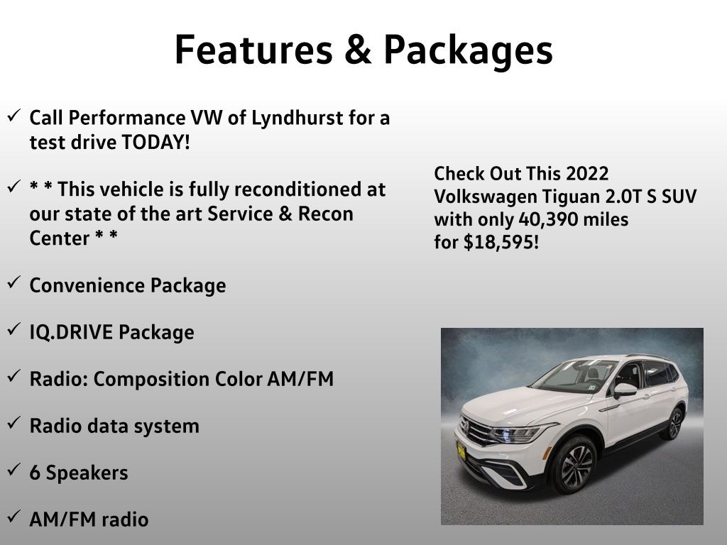 Used 2022 Volkswagen Tiguan 2.0T S SUV