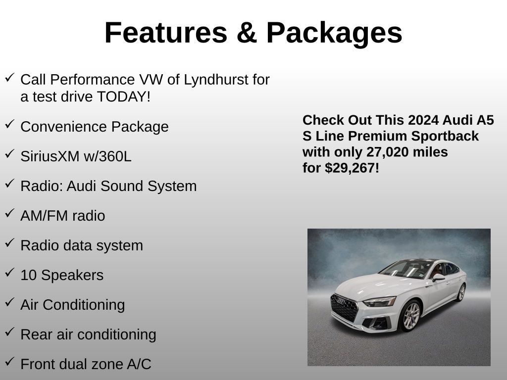 Used 2024 Audi A5 Sportback 45 S Line Premium Hatchback