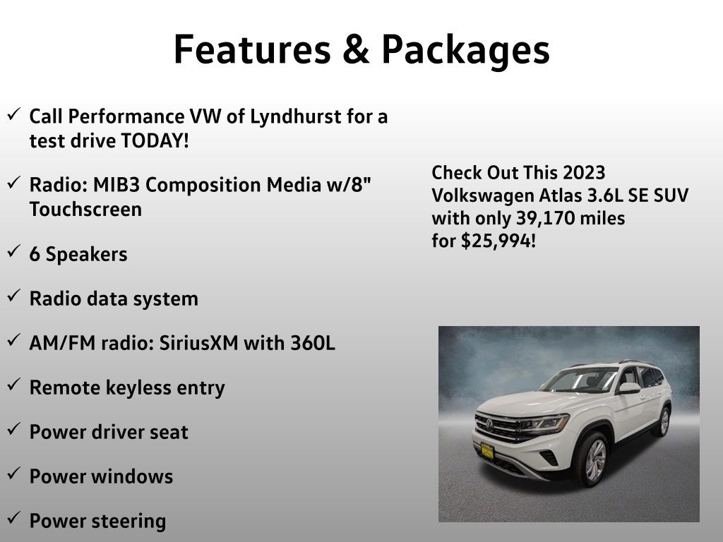 Used 2023 Volkswagen Atlas 3.6L V6 SE w/Technology SUV
