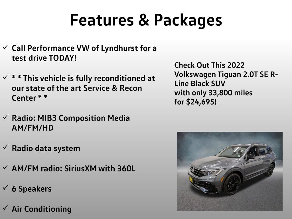 Used 2022 Volkswagen Tiguan 2.0T SE R-Line Black SUV