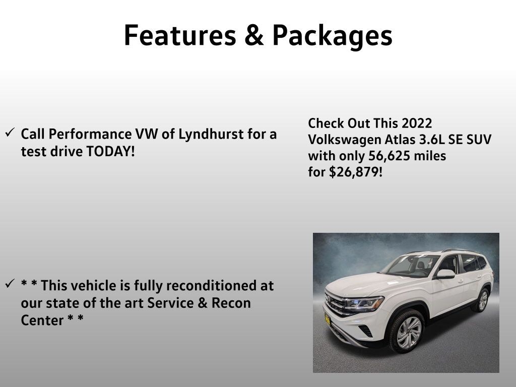 Used 2022 Volkswagen Atlas 3.6L V6 SE w/Technology SUV