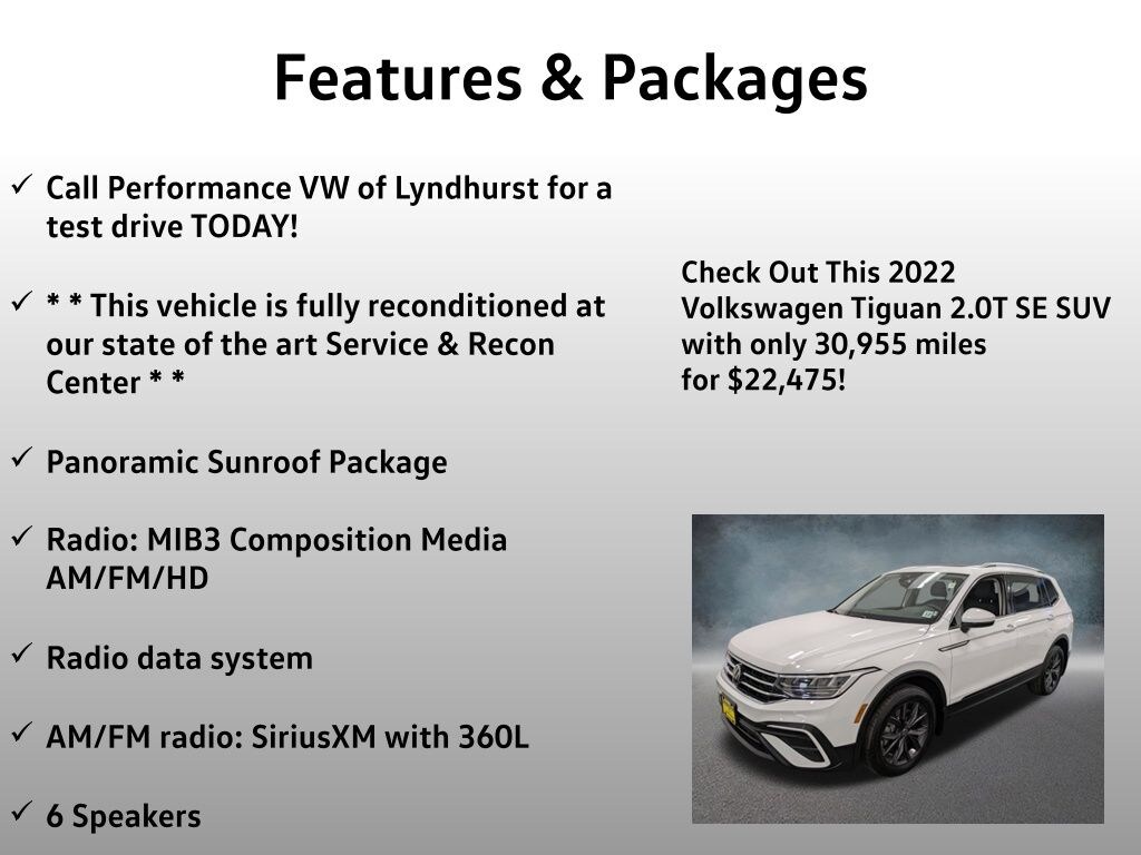 Used 2022 Volkswagen Tiguan 2.0T SE SUV