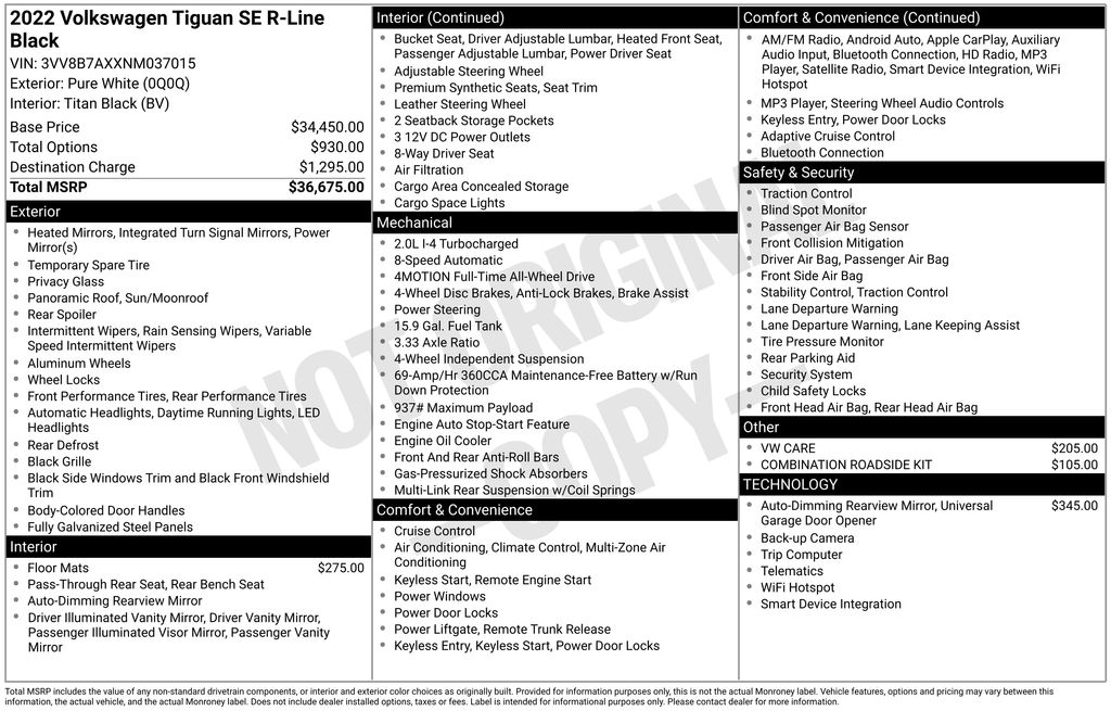 2022 Volkswagen Tiguan SE R-LINE BLACK - Photo 11