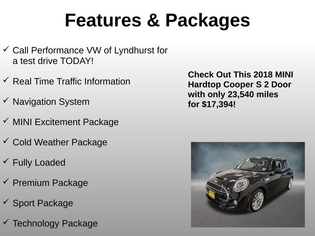 Used 2018 MINI Cooper S Base Hatchback