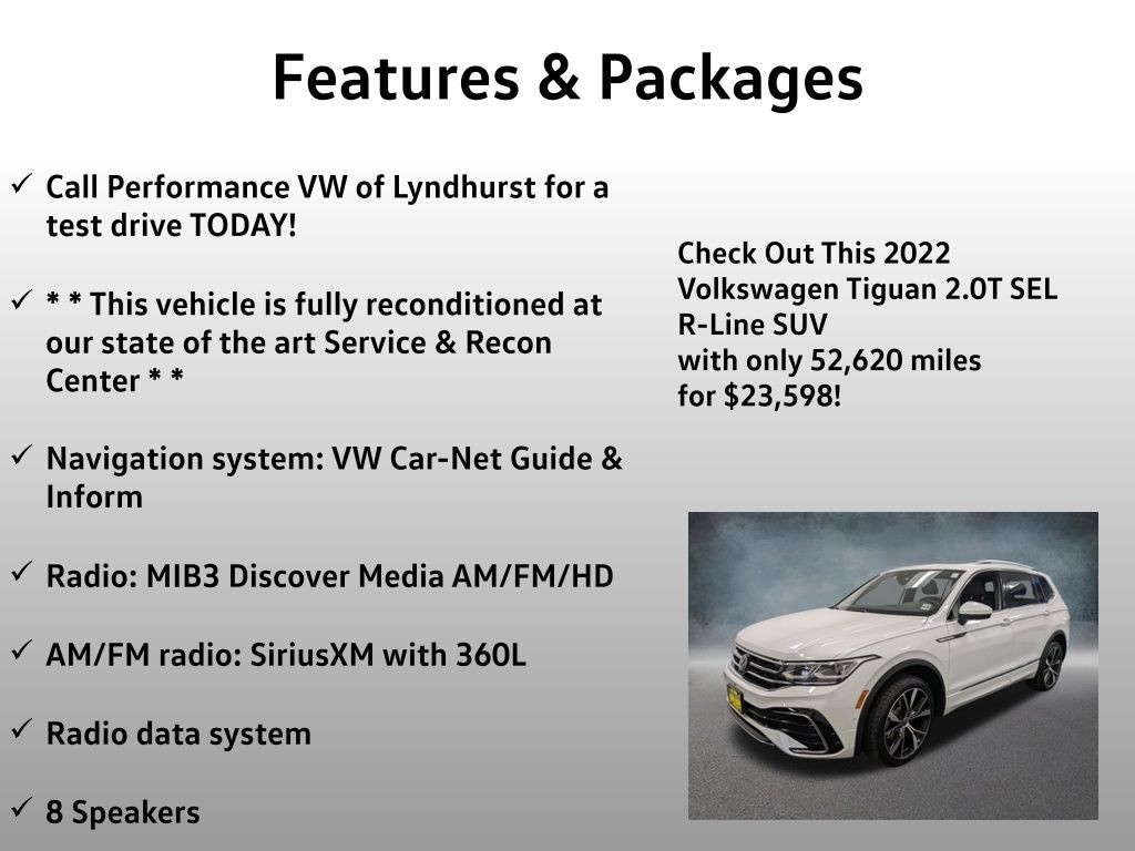 Used 2022 Volkswagen Tiguan 2.0T SEL R-Line SUV