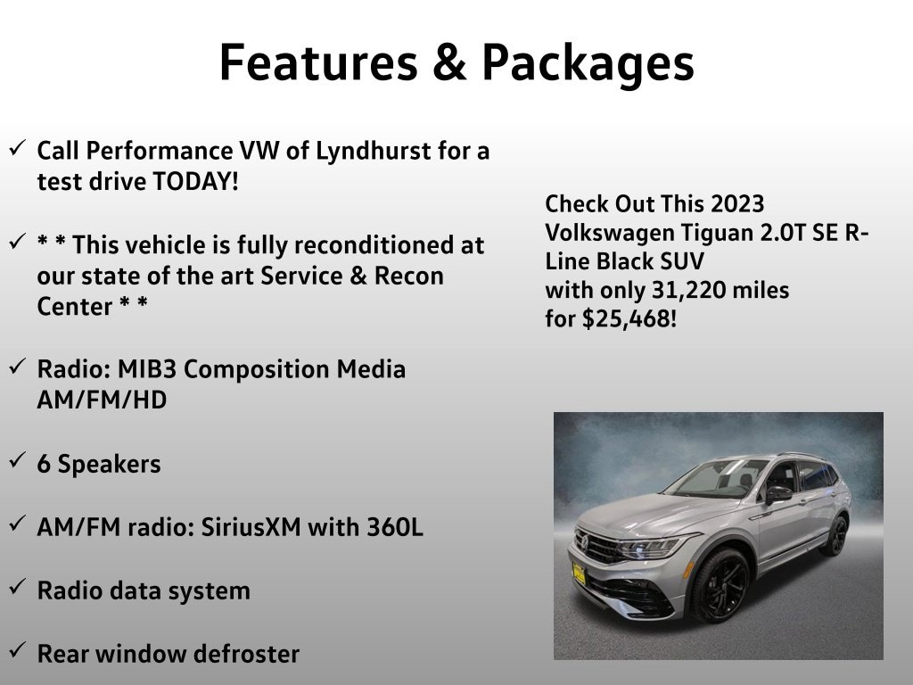 Used 2023 Volkswagen Tiguan 2.0T SE R-Line Black SUV