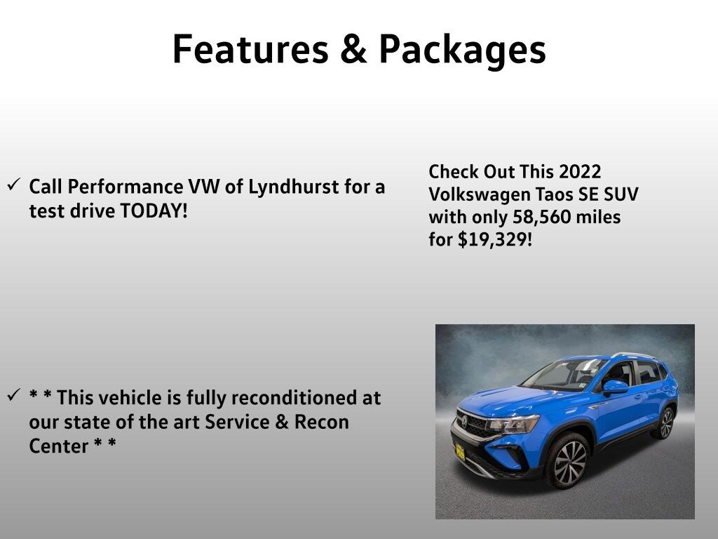 Used 2022 Volkswagen Taos 1.5T SE SUV