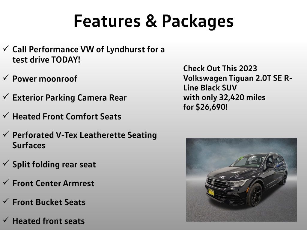 Used 2023 Volkswagen Tiguan 2.0T SE R-Line Black SUV