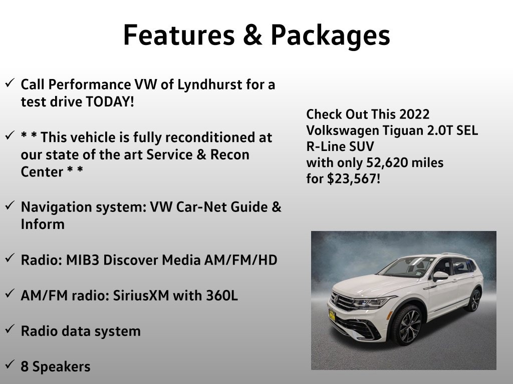 Used 2022 Volkswagen Tiguan 2.0T SEL R-Line SUV
