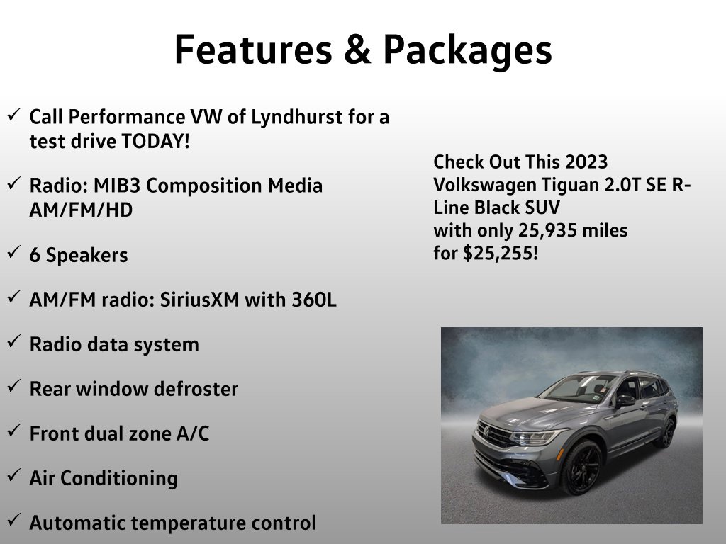 Used 2023 Volkswagen Tiguan 2.0T SE R-Line Black SUV