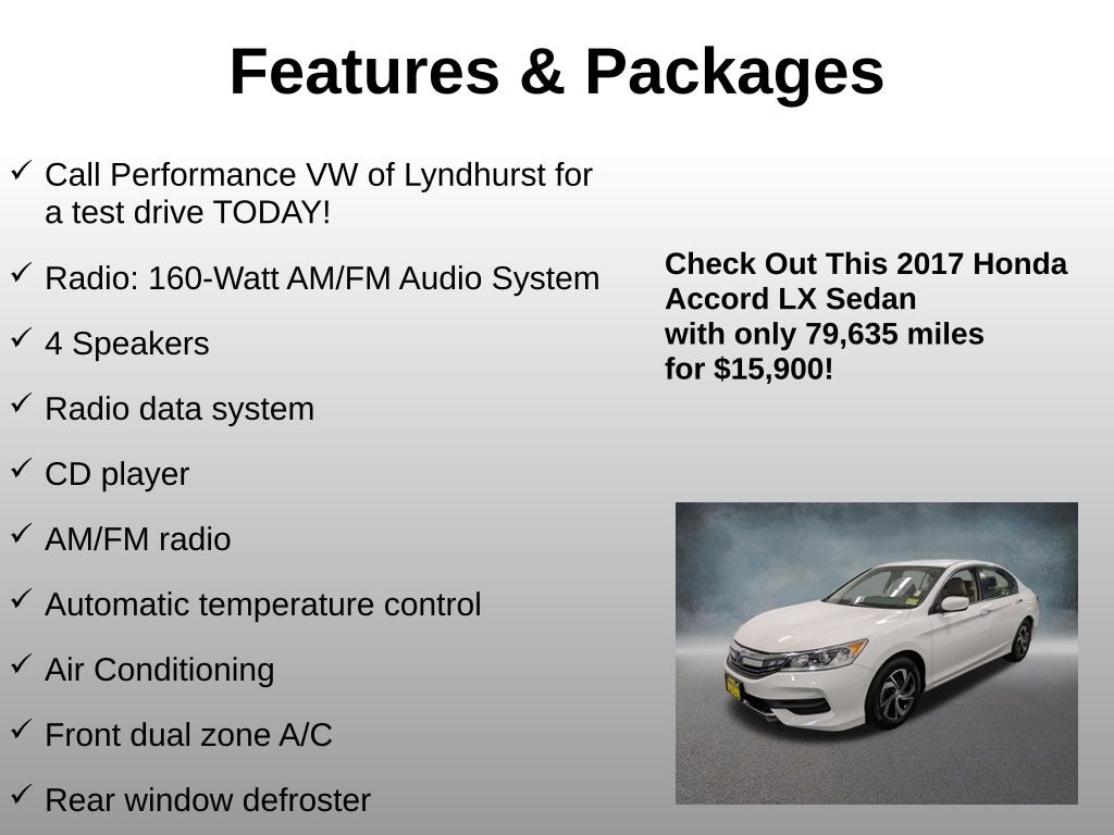 Used 2017 Honda Accord LX Sedan