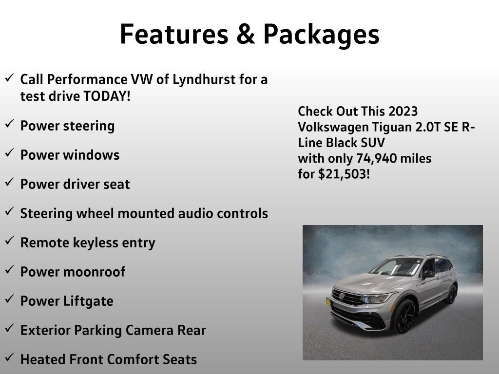 Used 2023 Volkswagen Tiguan 2.0T SE R-Line Black SUV