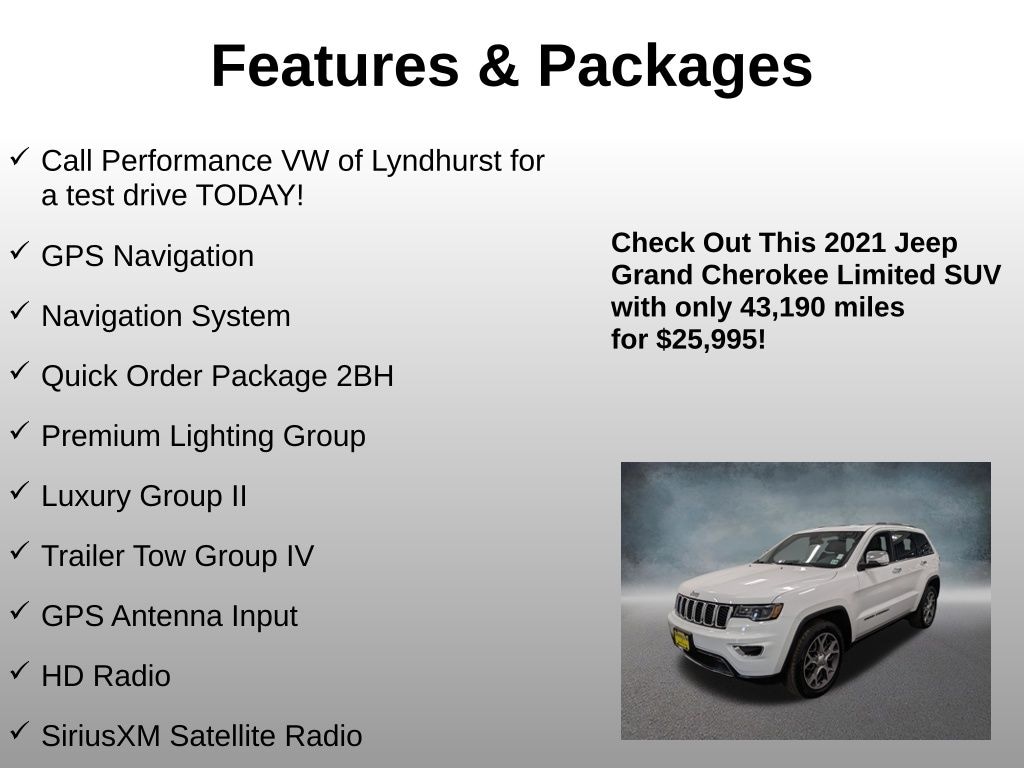 Used 2021 Jeep Grand Cherokee Limited SUV