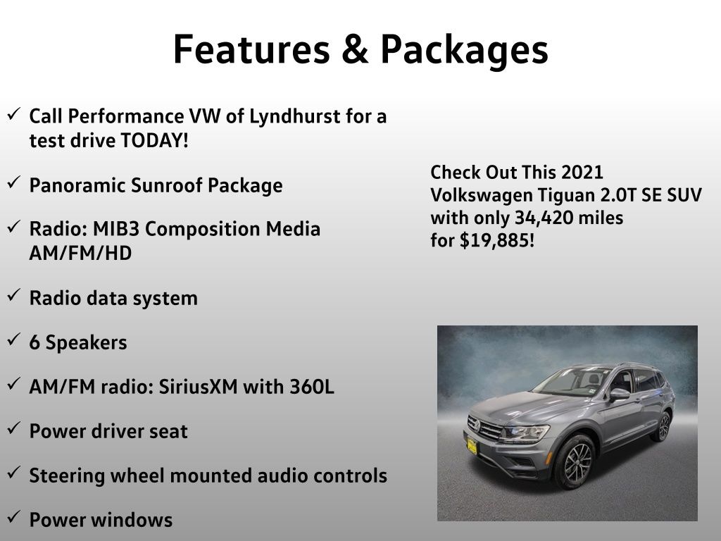 Used 2021 Volkswagen Tiguan 2.0T SE SUV