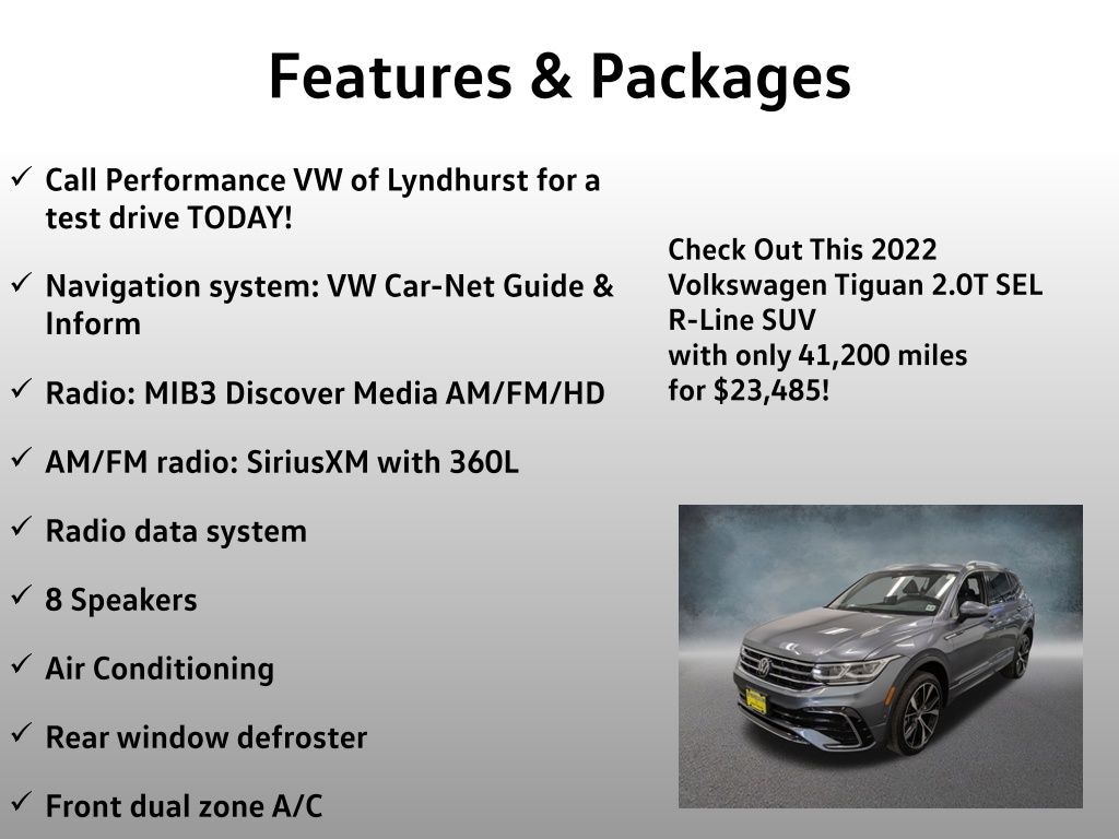 Used 2022 Volkswagen Tiguan 2.0T SEL R-Line SUV