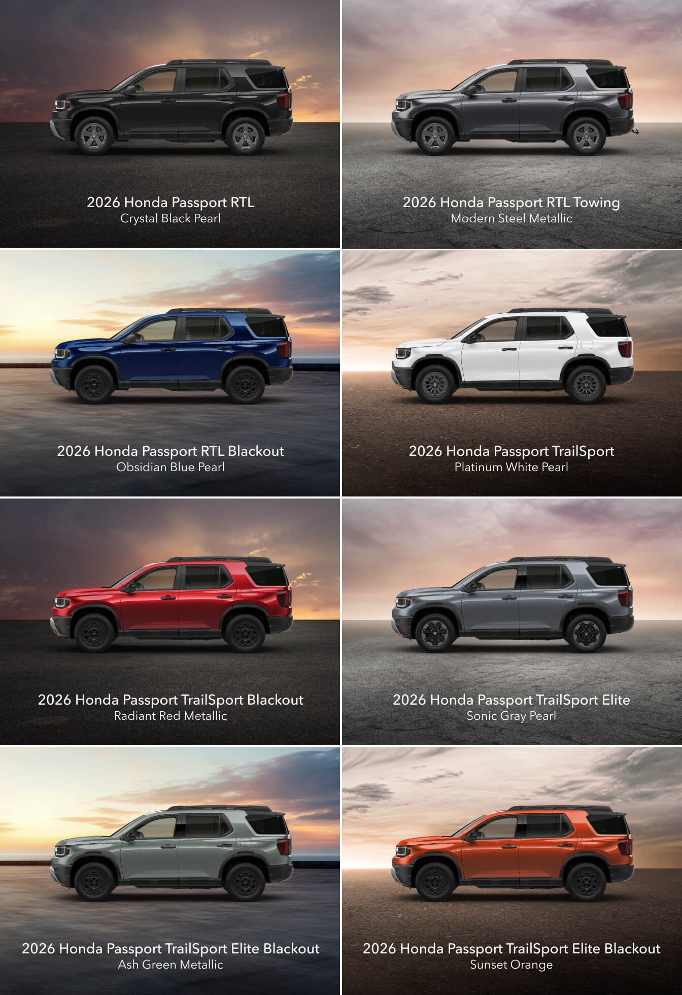 2026 Honda Passport Trims and Colors