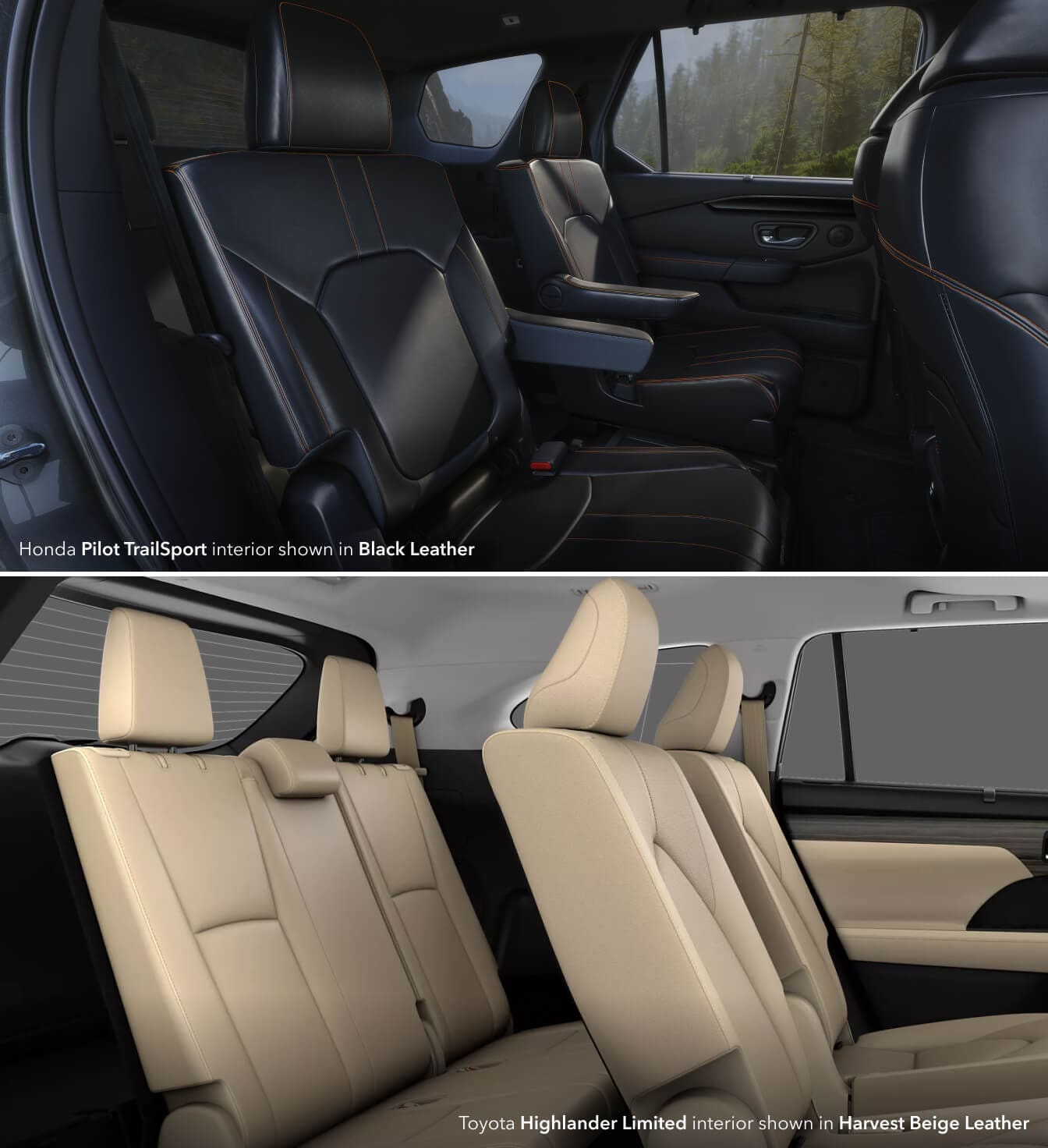 2025 Honda Pilot vs. 2025 Toyota Highlander Cargo and Dimensions