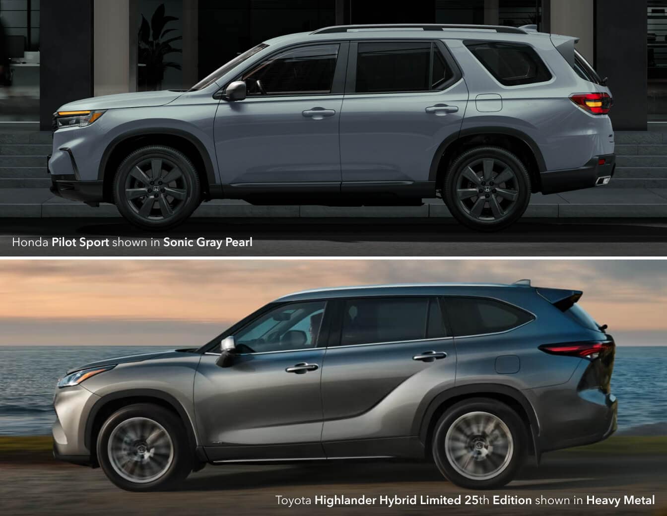 2025 Honda Pilot vs. 2025 Toyota Highlander Price and Trims
