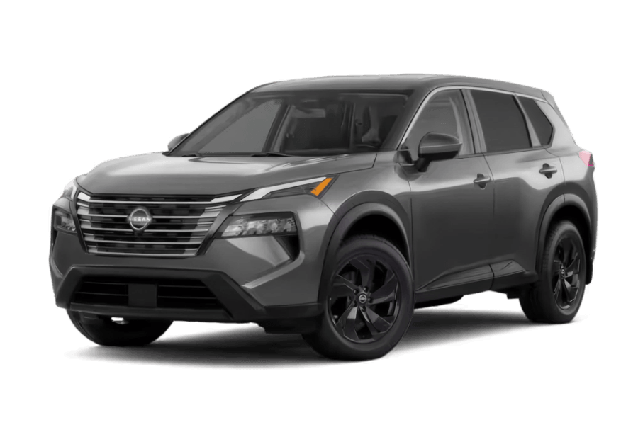 2026 Nissan Rogue SV in Gun Metallic in three quarter angle.